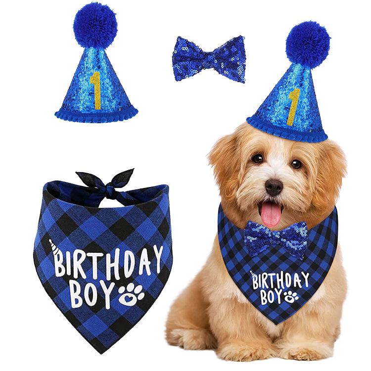 Print Patterns Large Size Polyester Dog Bandana Hat Triangle Towel Bow Tie Winter Party Pet Apparel Accessories