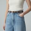 Minimalist Leather Belt For Women With Alloy Buckle For Casual And Office Wear