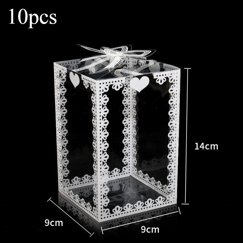 Transparente Plastik-Geschenkbox mit elegantem Band Quadratischer Aufbewahrungsbehälter Einfache Steckmontage Klebefreies Design Ideal für Weihnachten