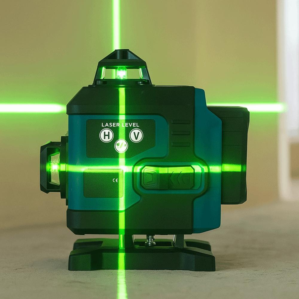 Horizontal Vertical Cross 360° Rotating Laser Level Green Beam Laser Level Construction Site