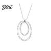 Exaggerated Circle Pendant Necklace Lady Double-layered Hoop Penant Sweater Chain