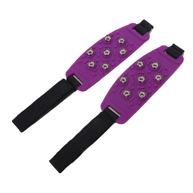1/2pairs Shoe Spike Winter Winter Velcro Ice Claw Outdoor Climbing Snow Mountain and Snow Ground Anti Slip Adjustable