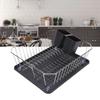 Dish Drying Rack Iron Dish Drainer Rack with Utensil Holder for Kitchen Counter Sink Spoons and Forks