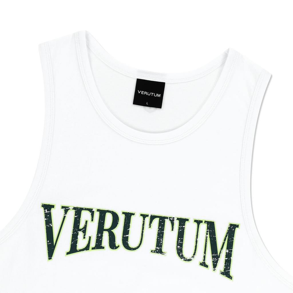 VERUTUM Serif Arch Logo Sleeveless White