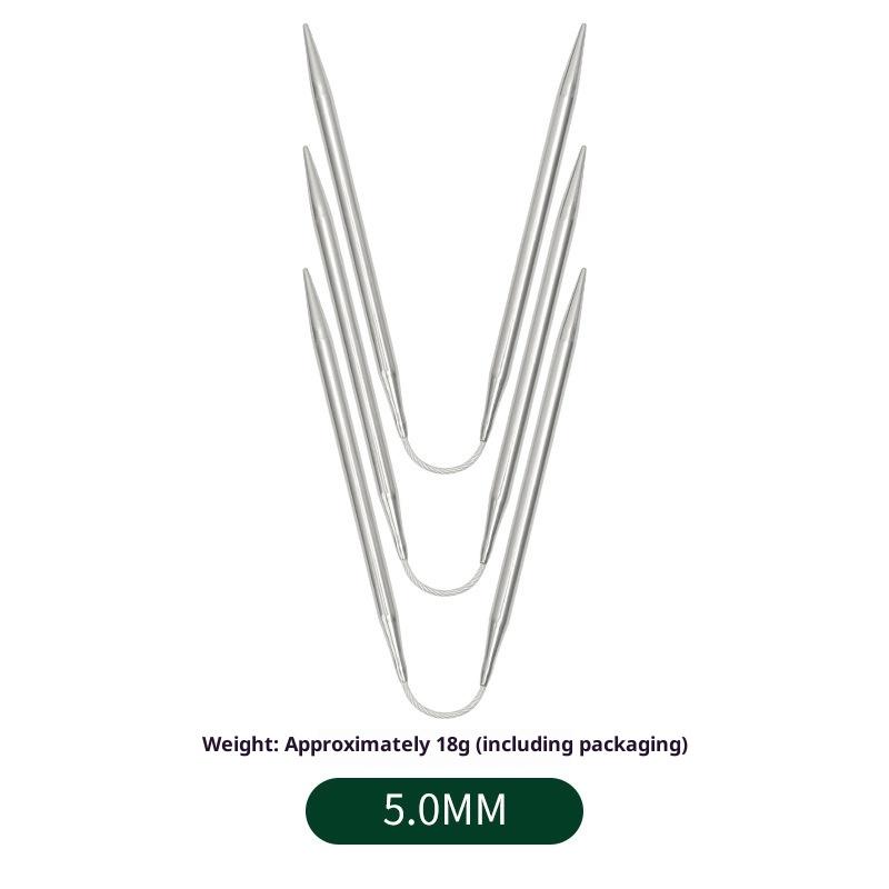 3Pcs Easy Storage Steel Circular Knitting Needles Durable for DIY Sock Sweater Travel Outdoor Knitting Activities