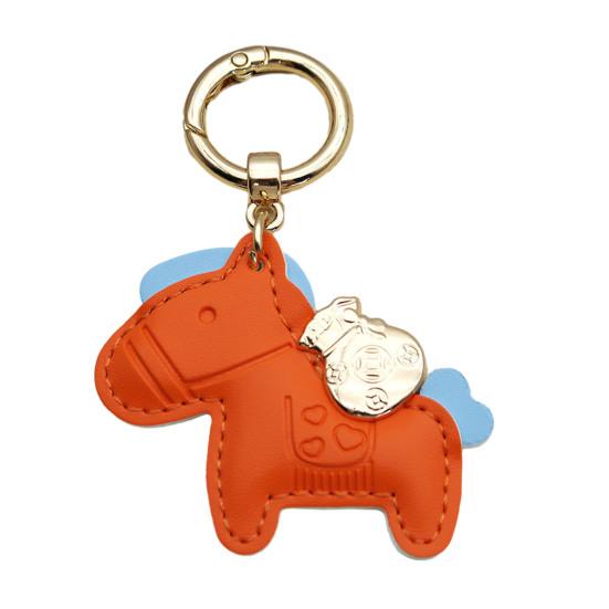 Horse Keychain Imitation Leather Cartoon Design Year of Horse Key Chain Bags Phones Cars Versatile Accessories