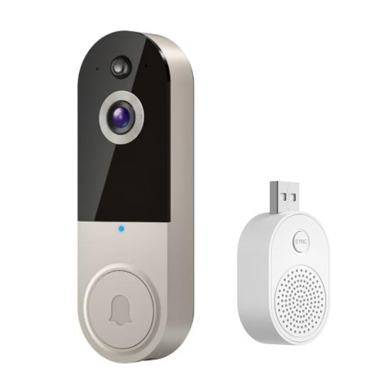 Wireless Safe Doorbell Camera 1080p Resolution Real-Time Communication AI Motion Detection Easy Installation Wi-Fi Video Doorbell
