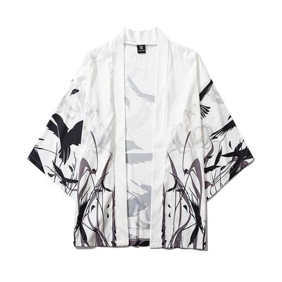 Summer Japanese Five Point Sleeves Kimono Mens And Womens Cloak Jacke Top Blouse