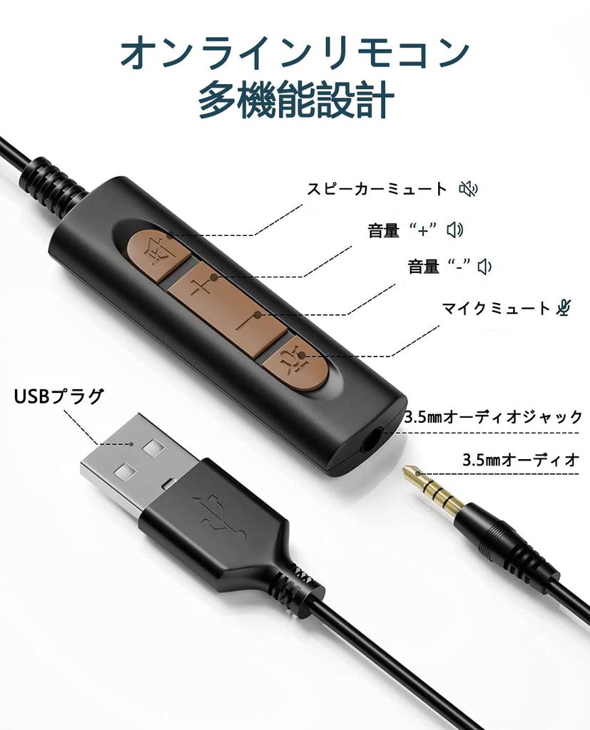 Conambo Headset USB700 Headset Wired for Lightweight and Easy to Comes with Noise Canceling Equipped with Mute Computer Laptop Online Course Home