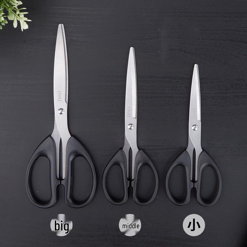 Deli 6009 Large Stainless Steel Round Head Scissors for Students & Office Use