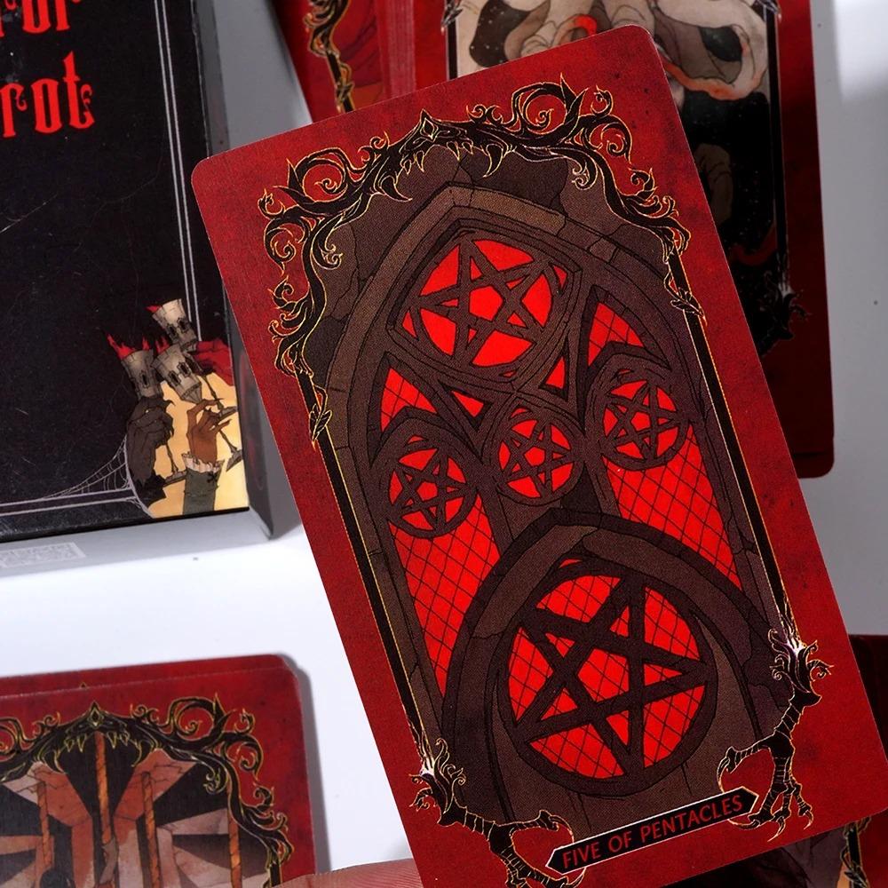 Horror Tarot Deck Kartenspiel Vollständig Englisch Wahrsagerei Tarotkarten Für Anfänger, Geeignet Für Familienfeier Brettspiel