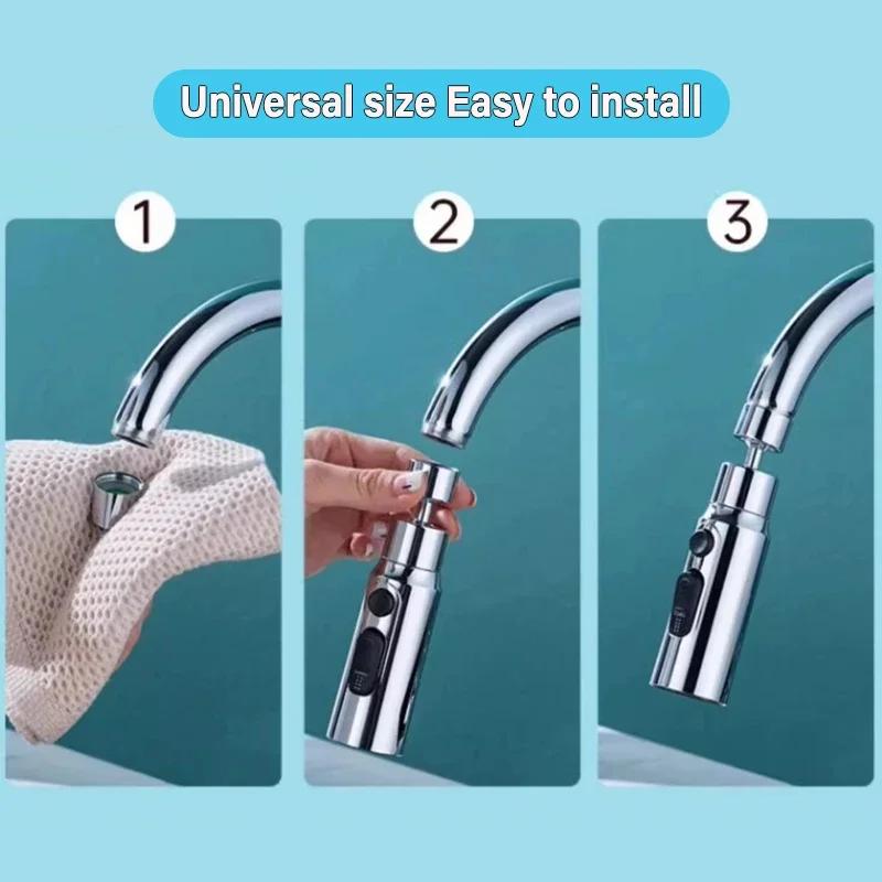 Universal 360° Rotate Kitchen Faucet Extender Aerator Anti-splash Filter Taps Kitchen Washbasin Faucet Bubbler Nozzle