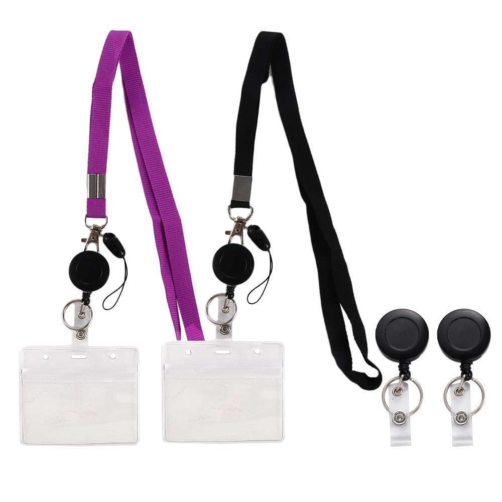 Card Badge Clip ID Card Holder Name Card Holder Retractable Badge Holder Badges Set Lanyard