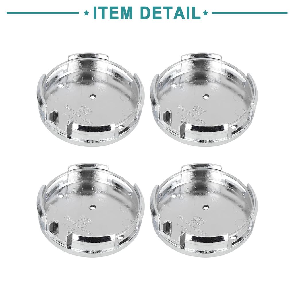 ACROPIX 4pcs Car Tire Wheel Center Hub Cap Cover 4 Lugs 62mm Silver Tone