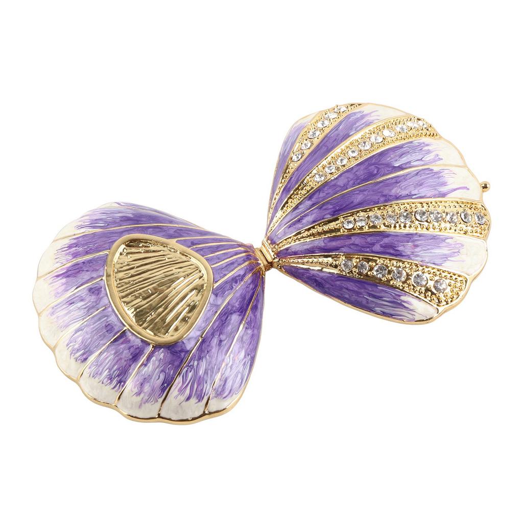 Seashell Jewelry Box Exquisite Gilded Enamel Painted Ornaments Home Decoration Crafts