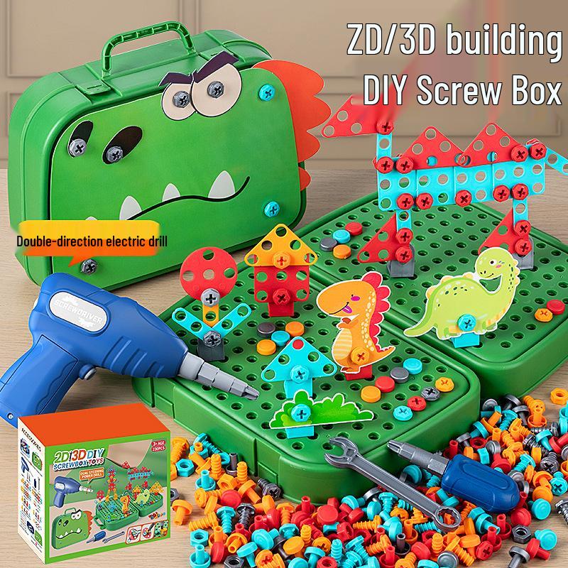 Kids' Electric Drill DIY Toolbox: Educational Screw-Tightening & Repair Toy for Boys and Girls