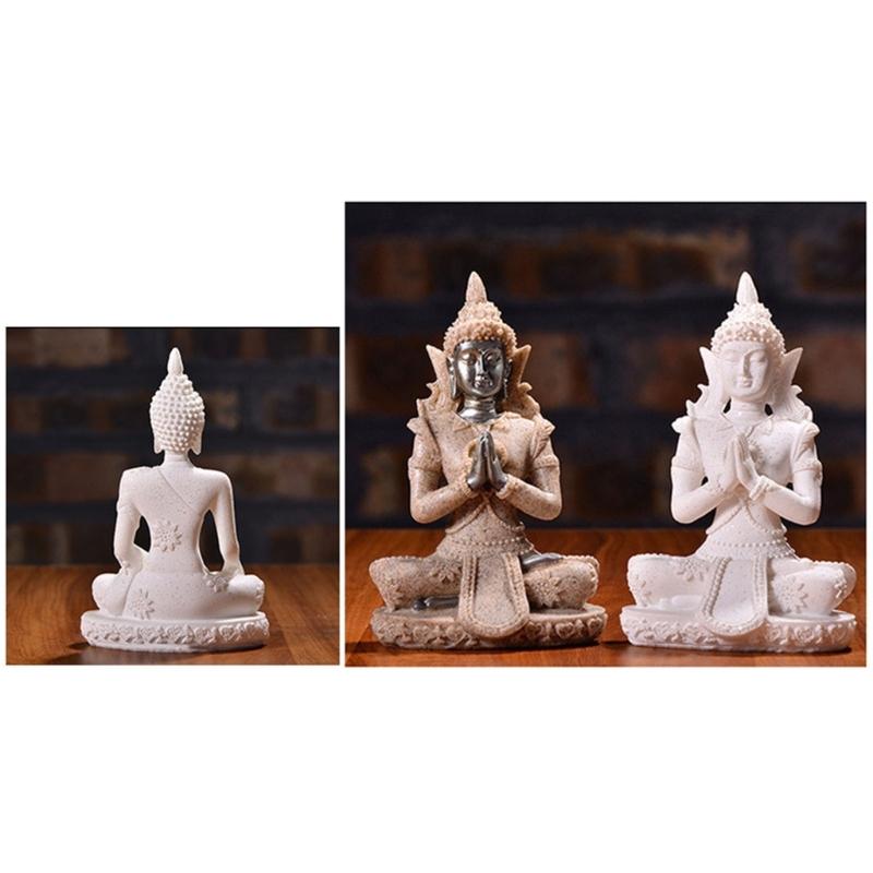 Resin Buddhist Statue Figurine Meditating Statue Sculpture Statue Home Decors Indoor Display Buddhist Statue