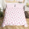 Red Love Heart Duvet Cover For Couples,Bow Romantic Bedding Set Valentines Day Loving Hearts Quilt Cover Wedding Comforter Cover