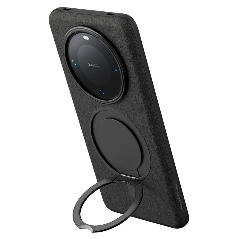 

NILLKIN Чехол MagProp для Huawei Mate 60 Pro, чехол из магнитной кожи +TPU, вращающееся на 360° кольцо, задняя металлическая подставка For Huawei Mate 60 Pro чёрный