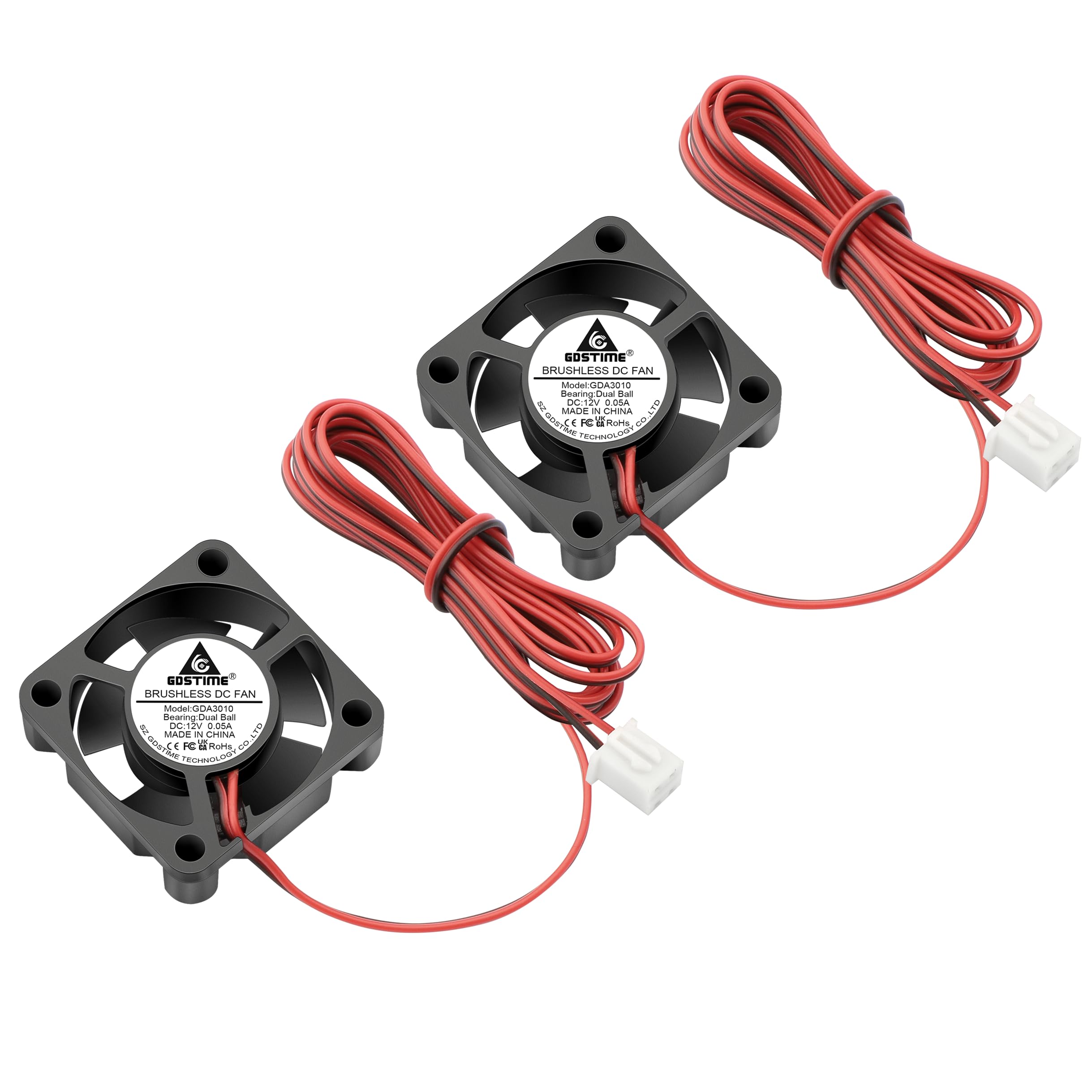 

GDSTIME 2PCS 30mm x 10mm 24V DC Cooling Fan Small Ventilation Fan Blower Centrifugal Exhaust Fan for 3D Ball Bearing Fan Printer,