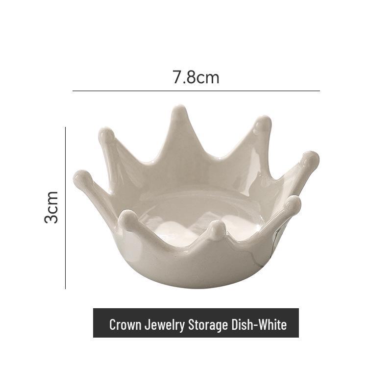 Creative Crown Jewelry Storage Dish: Small Desktop Ornament & Photography Prop