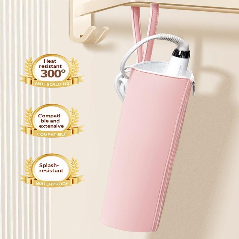 Heat-Proof Aluminum Coating Hair Styling Tool Bag - Wall-Hangable Storage Pouch For Curler, Hair Straightener & Blow Dryer, Mult