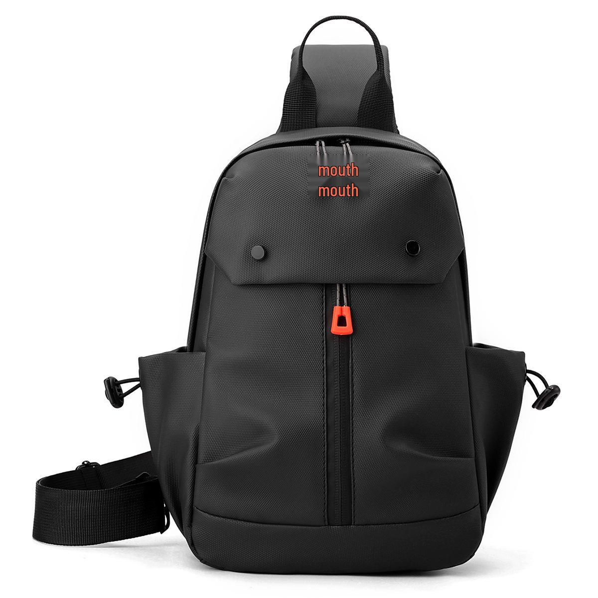 

Мужская модная легкая многофункциональная сумка кроссбоди на грудь большой вместимости в корейском стиле 19*10*30 cm чёрный