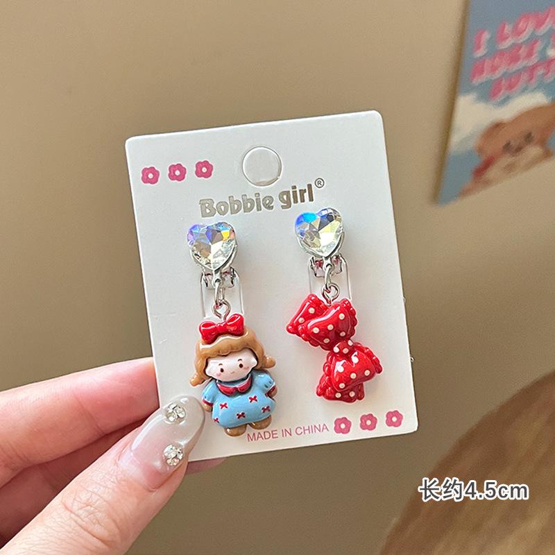 Children'S Ear-Free Ear Clips, Cute Girls' Pain-Free Earrings, Earrings, Cartoon Cartoon Girl Earrings, Jewelry.
