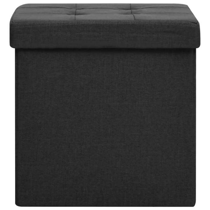 VidaXL Tabouret de Rangement Pliable Coffre de Rangement Conteneur de Rangement Salon Salle de Séjour Maison Intérieur Noir 338763