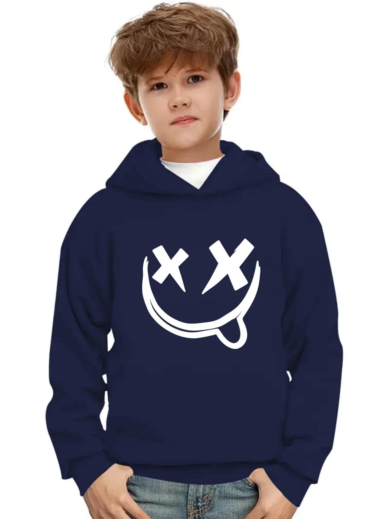 Boys  Fashion Hoodie 2-piece Set, Boys  Hoodie Long Sleeve Hoodie+Pants, Autumn/Winter Fashion Printed Casual and Comfortable 2XL