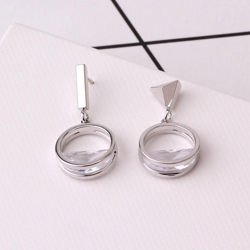 Suijue Jewelry Серьги-гвоздики геометрической формы из стерлингового серебра 925 пробы, модные, с характером, для женщин, серьги-подвески, универсальные серьги, тренд