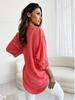 Women's Simple Loose Half-open Collar Single-breasted Long-sleeve Solid Color Shirt
