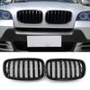 1 Pair Car Front Bumper Grill Gloss Black Front Bumper Racing Grille for BMW X5 E70 X6 E71 2007-2013 Car Accessories