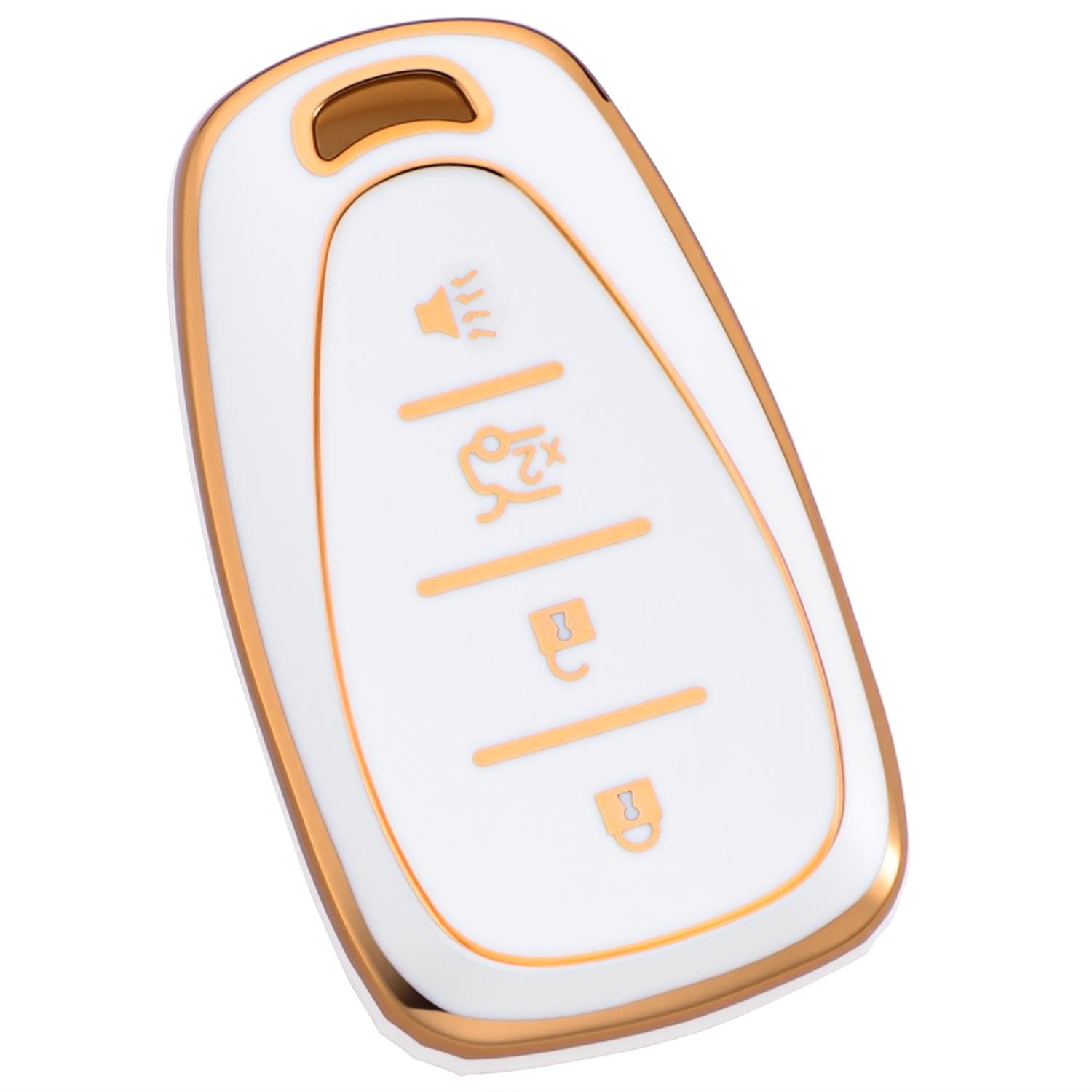 

Compatible with Chevrolet Car Key Case, Key Cover Fits for Chevy Camaro, Cruze, Malibu, Equinox, Onix, Spark, Sonic, Volt