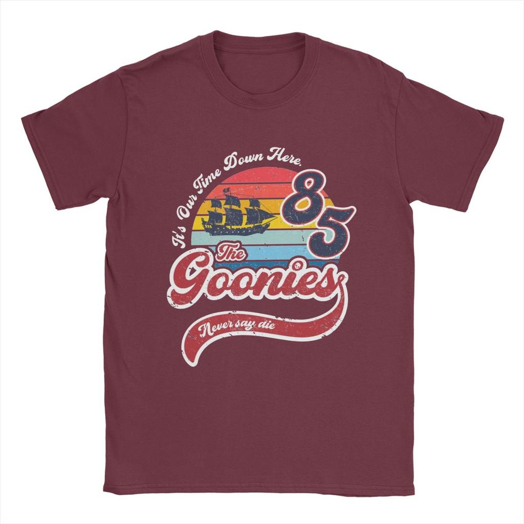 Goonies Sagen Niemals Stirb T-Shirts Herren Freizeit 100% Baumwolle T-Shirt Rundhalsausschnitt Kurzarm T-Shirts Klassische Oberteile