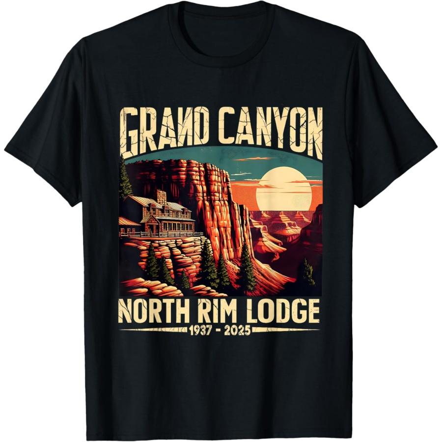 Grand Canyon North Rim Lodge Retro Travel Family Matching T-Shirt(1) S