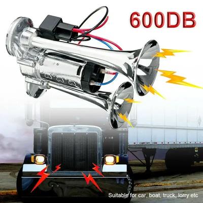 150db Car Electric Loud Horn Dual Trumpets Speaker Auto 12v Air Horn Siren Sound Security Alarm Signal for Train Truck Boat SUV