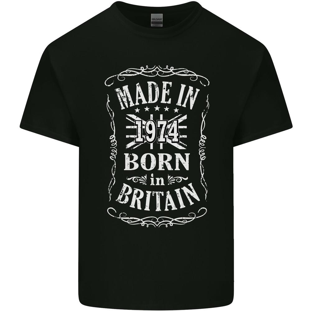 Born In Britain 51st Birthday Made 1974 Mens Light Cotton T-Shirt