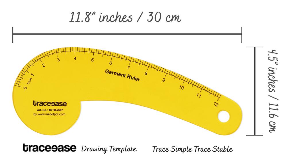 Traceease French Curve Template, Garment Ruler Sewing Tailoring Tools Stencils- 12 Inches Long
