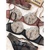 Summer Lace Ultra Thin Women Underwear French High Quality Feather Push Up Bra Set Sexy Brassiere and Hollow Panties Sets Ladies