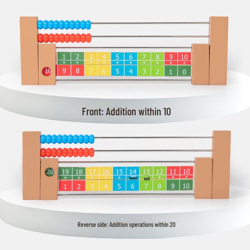 Wooden Abacus Math Tool for Kids: Addition 1-10 & 1-20 Early Learning Toy