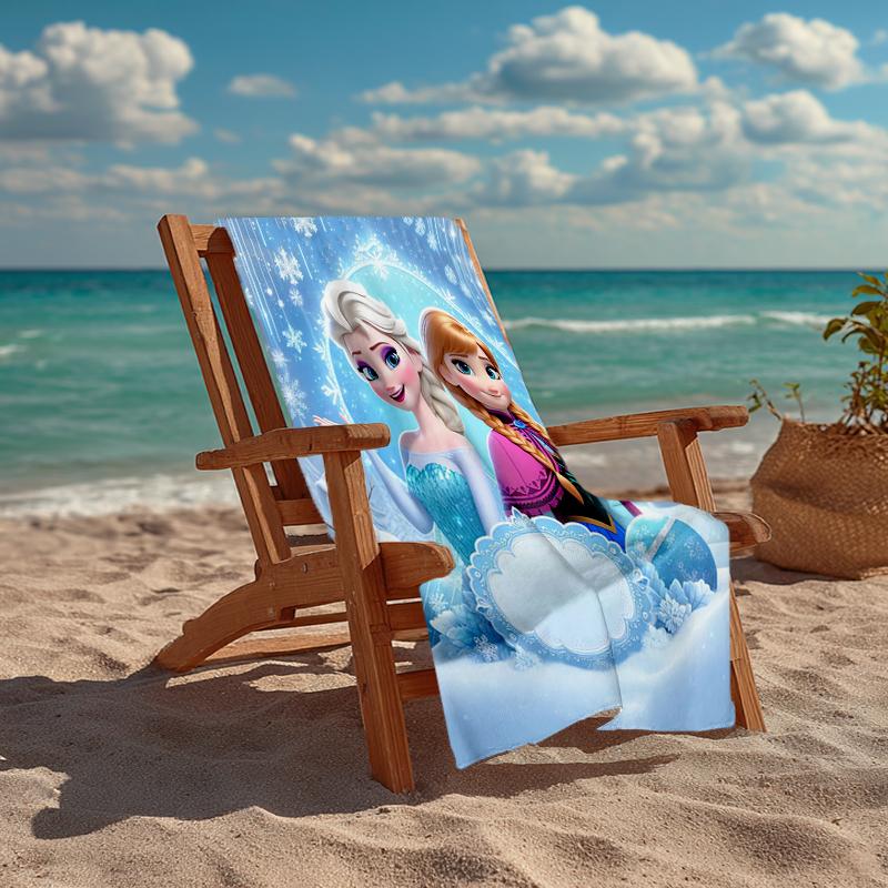 Ultra-Soft Beach Towel with Elsa Theme,Ideal for Pool - Camping, Diving - Perfect Travel Essential, Vibrant Beach Towel.