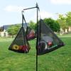 Triangular Hanging Mesh Bag Foldable Camping Organizer Mesh Hanging Basket Net with Hook Camping Dry Net for Camping