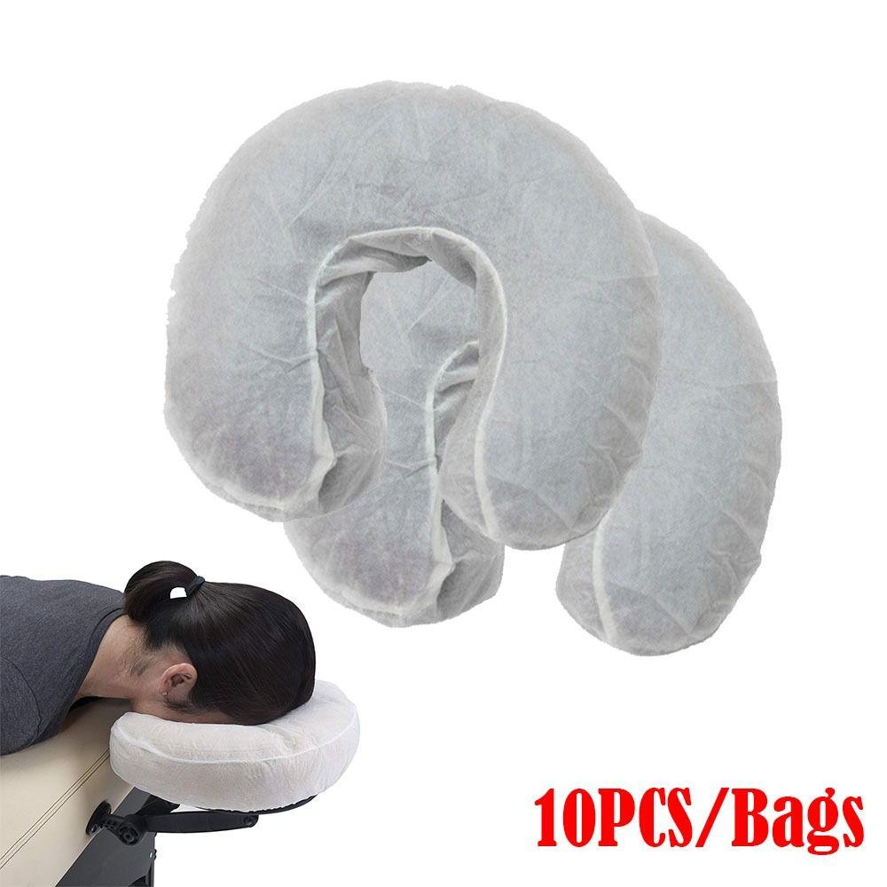 10Pcs /Pack Disposable U-shaped Pillowcase White Travel Pillowcase Durable Face Rest Cradle Covers