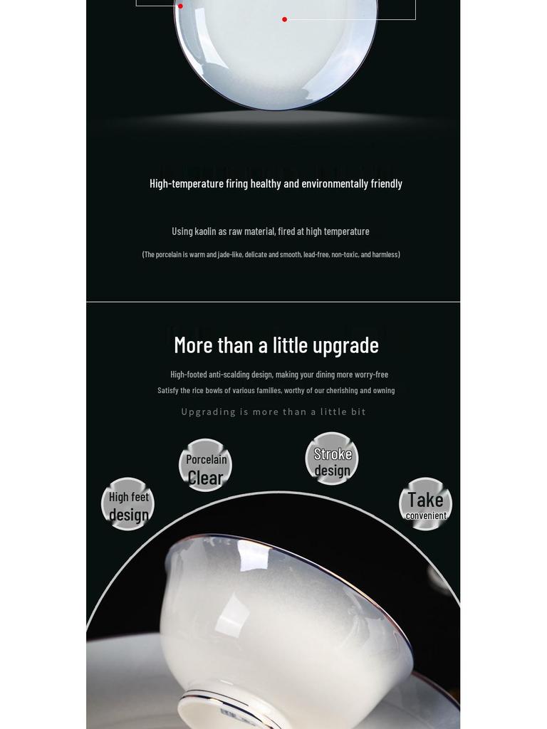 High-End Modern Gold-Edged Dinnerware Set: Simple Luxury Bowls, Plates, and Chopsticks