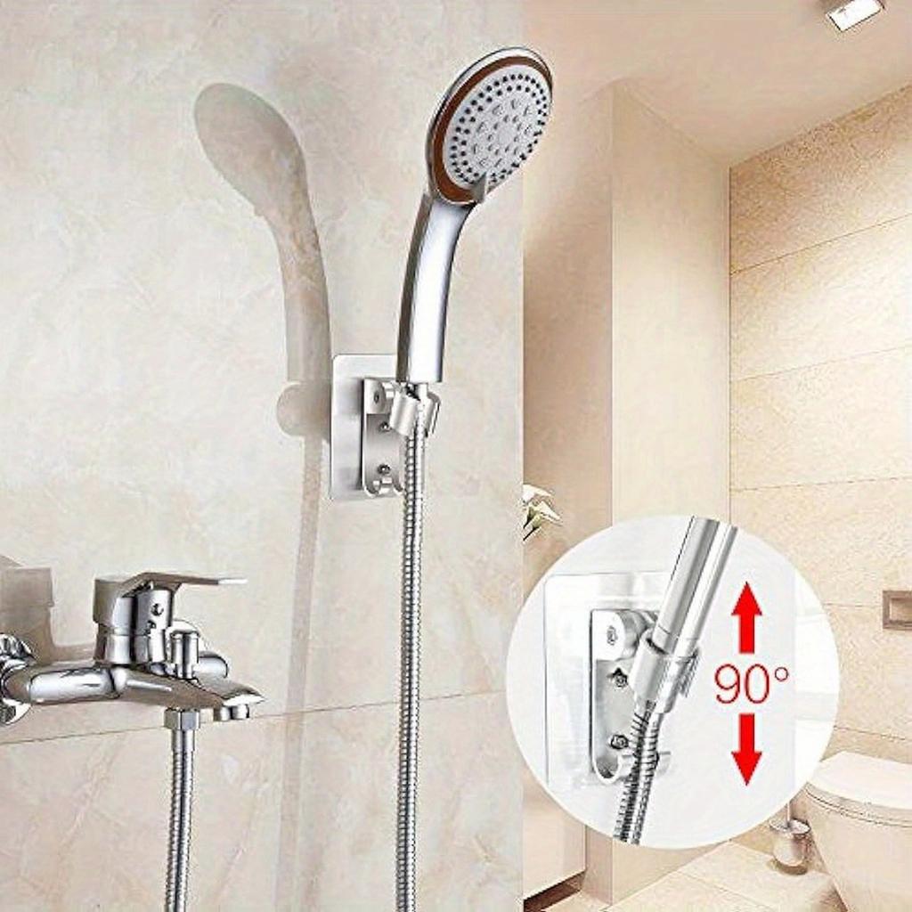 No Drill Aluminum Handheld Shower Holder Wall Mount Bracket Bathroom Shower Hose Rack