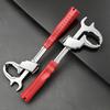1/2Pcs Bathroom Wrench Multi-Head Interchangeable Socket System Double-Head Pipe Wrench with 86mm Adjustable Mouth Faucet Valve Repair Tool