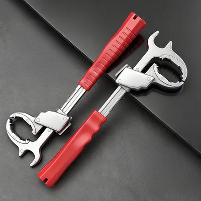 1/2Pcs Bathroom Wrench Multi-Head Interchangeable Socket System Double-Head Pipe Wrench with 86mm Adjustable Mouth Faucet Valve Repair Tool