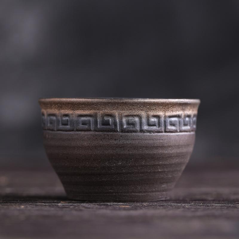 Retro Kiln Change Ceramics Master Cup Handmade Coarse Pottery Teacup Tasting Mug Tea Bowl Meditation Cup Tea Ceremony Drinkware
