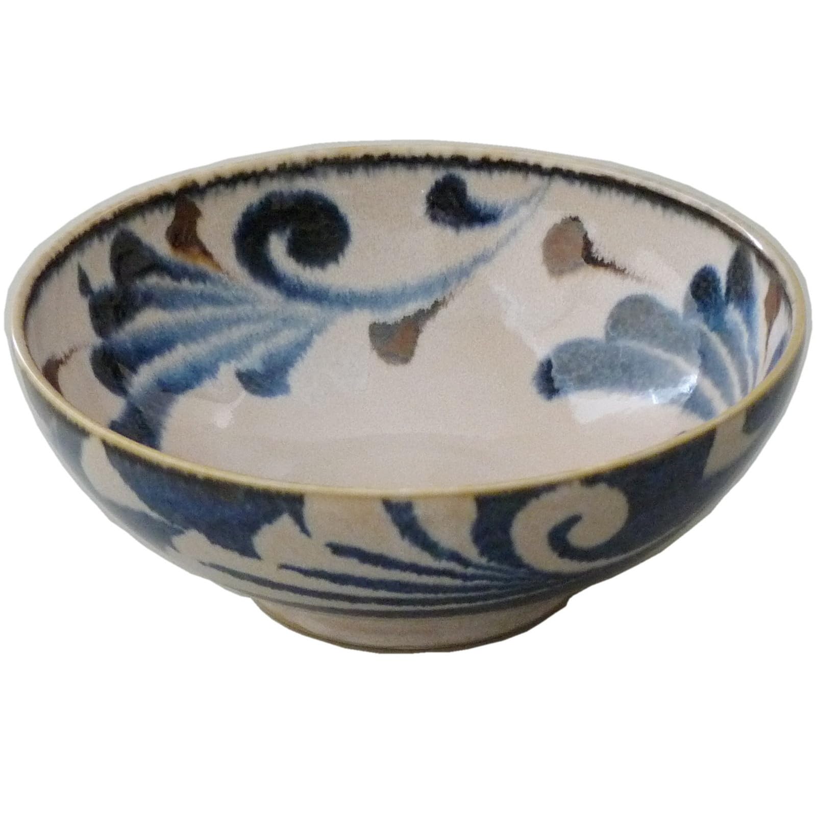 Awasaka Arabesque Noodle Diameter x 8cm Microwave and Dishwasher Made in  Brush Blue  Bowl, Approx. 21.5cm Height, Safe, Japan, MN-896 синий